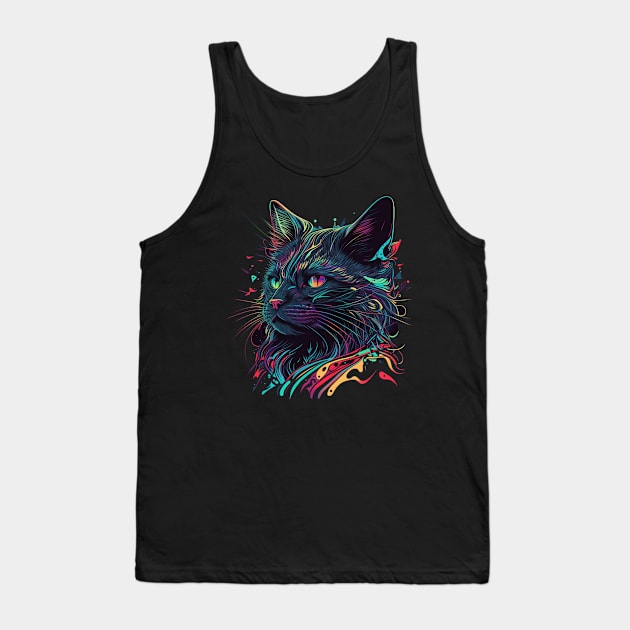 Astronaut Cat Space Cat Galaxy Kitten Tank Top by Linco